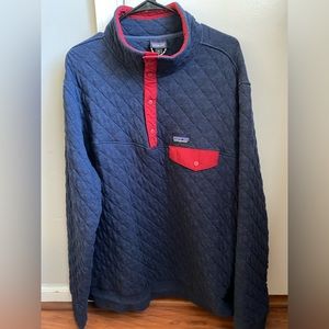 Patagonia Organic Cotton Quilt Snap-T Pullover Sweater Mens XL Blue